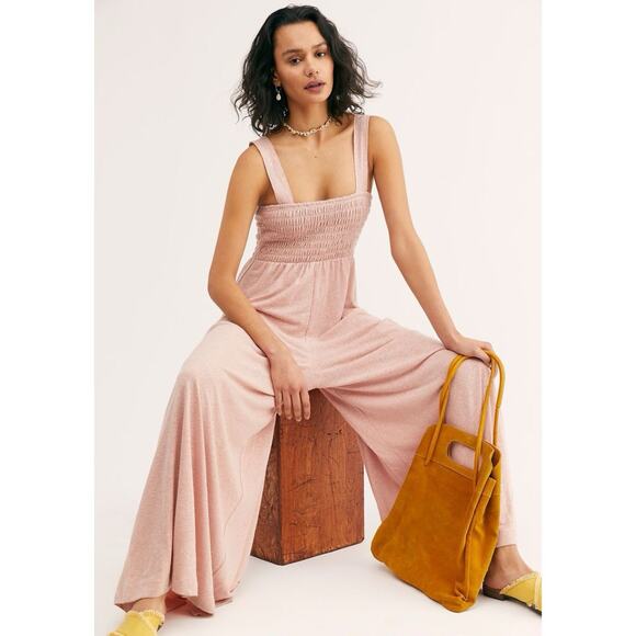 Free People Beach Homecoming Sunbath Linen Wide Leg Jumpsuit - Picture 2 of 7